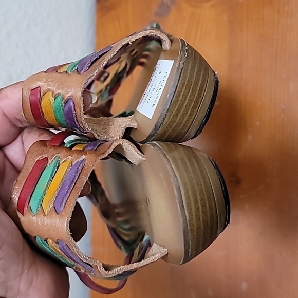 MIA WOMEN'S COLORFUL MULTICOLOR LEATHER HUARACHES BOHO BOHEMIAN HIPPIE SIZE 6.5 - Picture 7 of 10